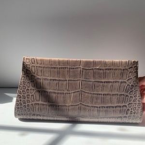 Calvin Kline Grey/Brown Snake Skin Clutch